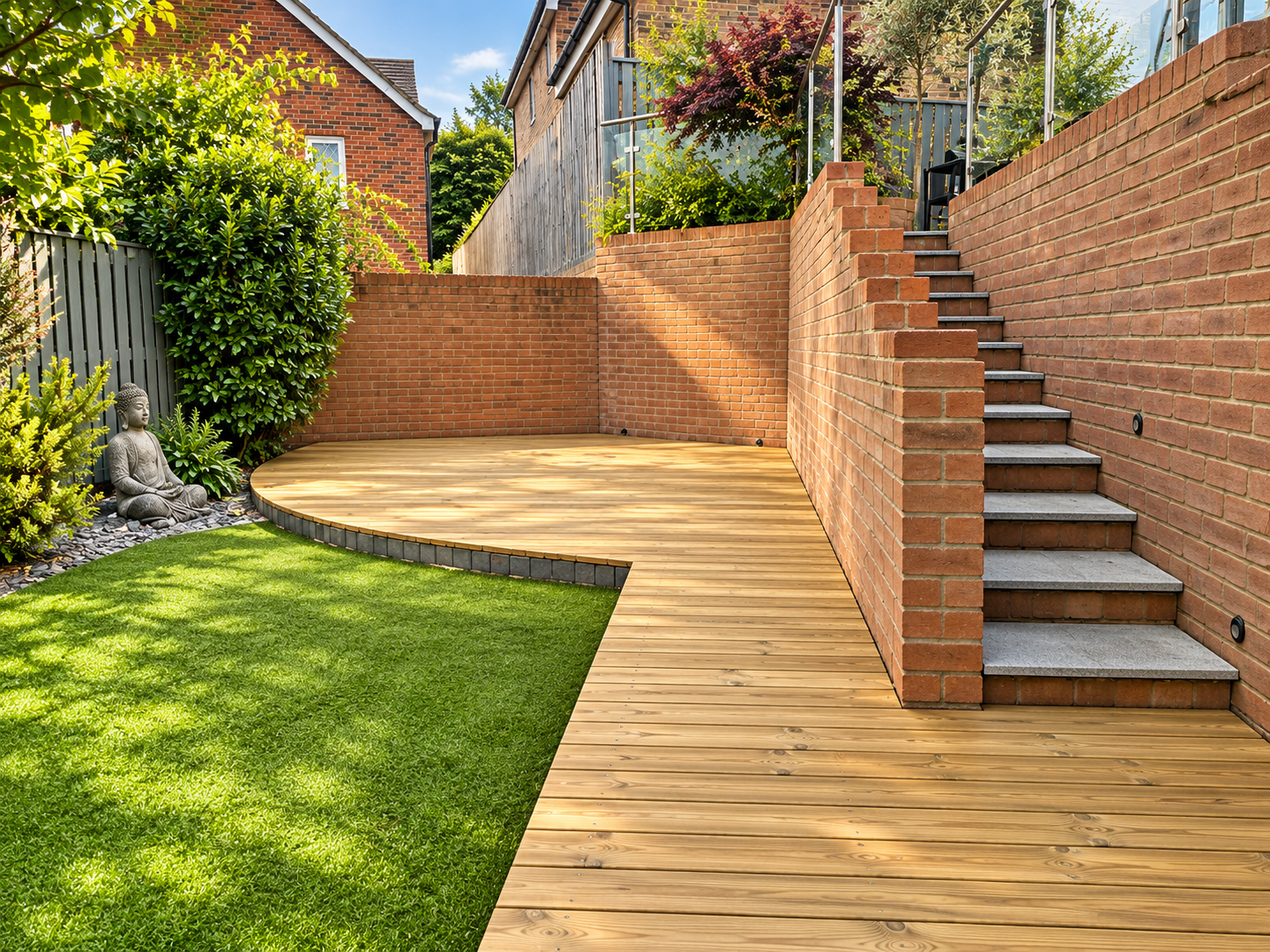 Curved timber decking
